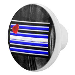 Bouton De Porte En Céramique SlipperyJoe's Gay Leather Pride drapeau royal noir
