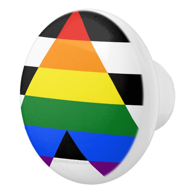 Bouton De Porte En Céramique SlipperyJoe's Straight Ally Drapeau gay cadeaux LG (Droite)