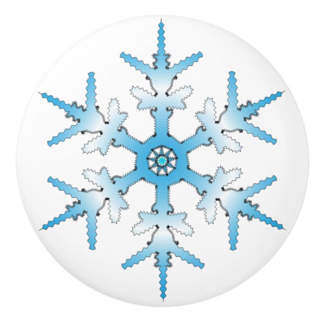 BOUTON DE PORTE EN CÉRAMIQUE SNOWFLAKE (Devant)