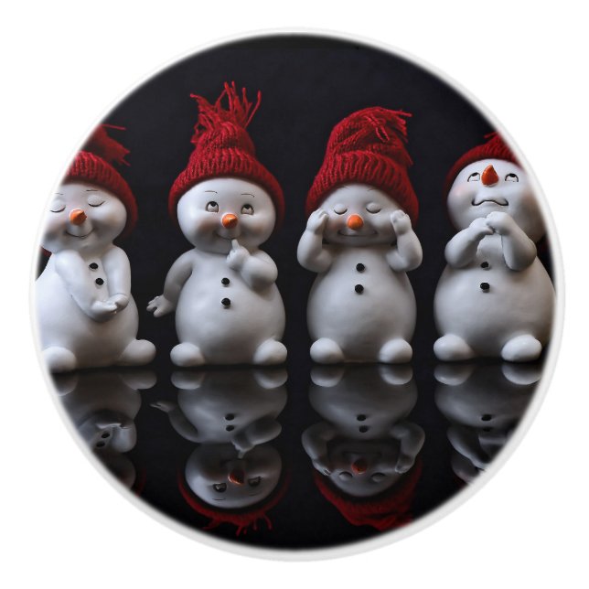 Bouton De Porte En Céramique Snowman Design Ceramic Knob (Devant)
