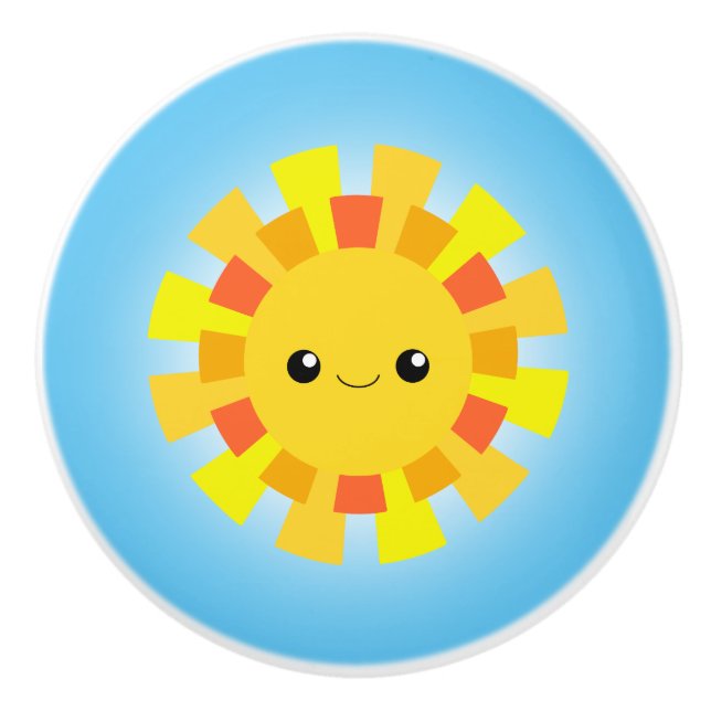 Bouton De Porte En Céramique Soleil (Devant)