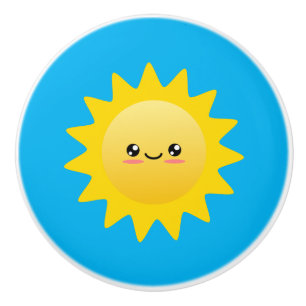 Bouton De Porte En Céramique Soleil