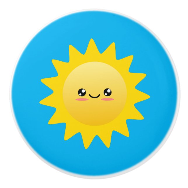 Bouton De Porte En Céramique Soleil (Devant)