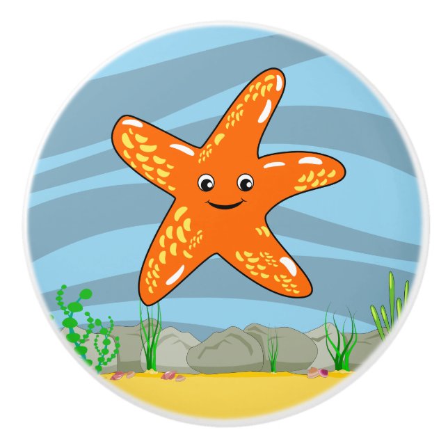 Bouton De Porte En Céramique Sous la loupe en céramique de baleine marine (Devant)