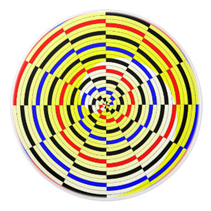 Bouton De Porte En Céramique Spirales jaunes par Kenneth Yoncich