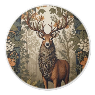 Bouton De Porte En Céramique Stag Dans La Forêt William Morris Inspiré