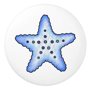 Bouton De Porte En Céramique Starfish Nautical Beach House