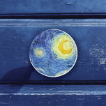Bouton De Porte En Céramique Starry Night Vincent van Gogh<br><div class="desc">Un bouton rond en céramique avec Starry Night (1889),  une peinture à l'huile de Vincent Van Gogh (1853-1890). Vue depuis la chambre de Van Gogh au sanitorium de Saint-Remy-de-Provence,  sud de la France. Un ciel nocturne tourbillonnant avec un croissant de lune.</div>
