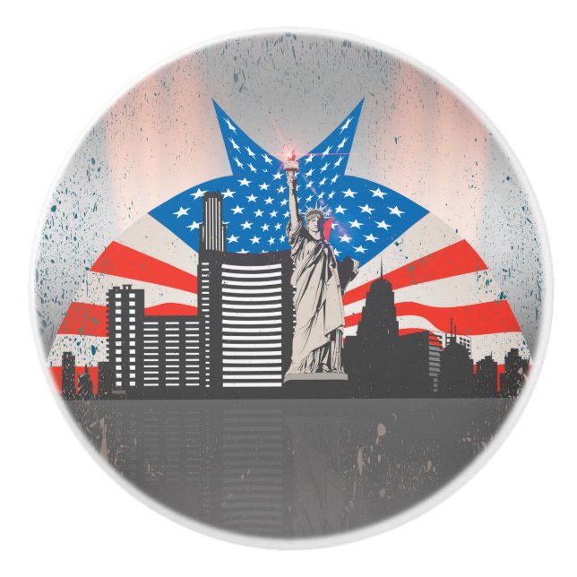 Bouton De Porte En Céramique Statue de la liberté (Devant)