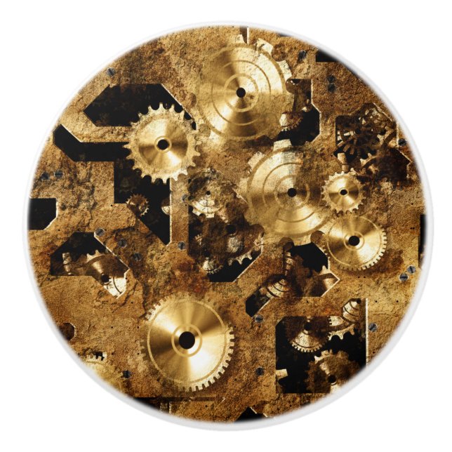 Bouton De Porte En Céramique Steampunk (Devant)