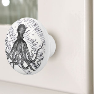 Bouton De Porte En Céramique steampunk rustique nautique moderne poulpe vintage