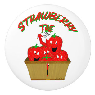 Bouton De Porte En Céramique Strawberry Time !