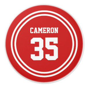 Bouton De Porte En Céramique Stripes modifiables et Arrière - plan Color Sporty