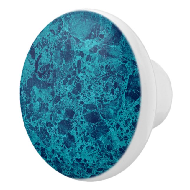 Bouton De Porte En Céramique Structure en marbre bleu Terrazzo (Droite)