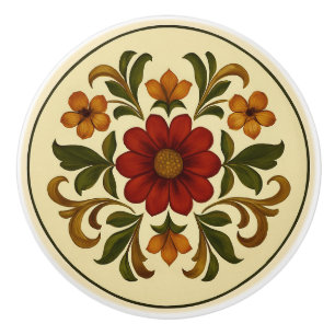 Bouton De Porte En Céramique Style Bavarois Tole Peinture Cottagecore Art popul