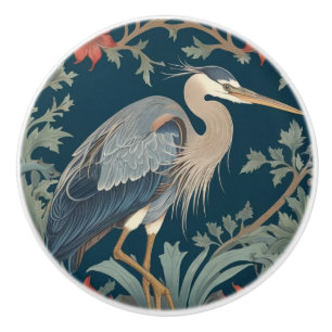 Bouton De Porte En Céramique Style Heron William Morris Mer de mer de droite Oi