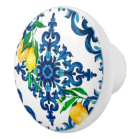 style italien, mosaïque, bleu, citron,