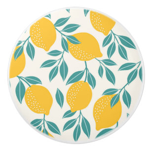 Bouton De Porte En Céramique Sucré Branches de citron Motif