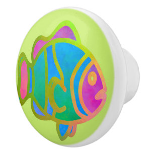 Bouton De Porte En Céramique Suivez-moi dans le récif tropical