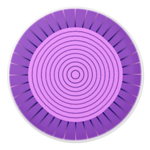 Bouton De Porte En Céramique Sunburst géométrique moderne - Amethyst Purple