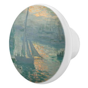 Bouton De Porte En Céramique Sunrise (Marine) par Claude Monet