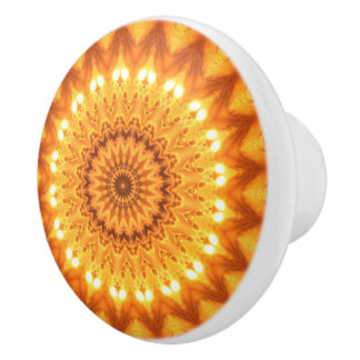 Bouton De Porte En Céramique Sunshine & Happiness Mandala Decorative Pull Knob