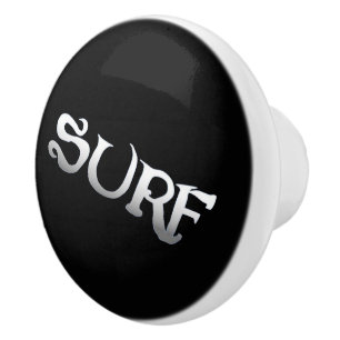Bouton De Porte En Céramique Surf noir incliné en céramique bouton