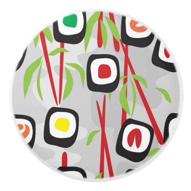 Bouton De Porte En Céramique Sushi Motif (Devant)