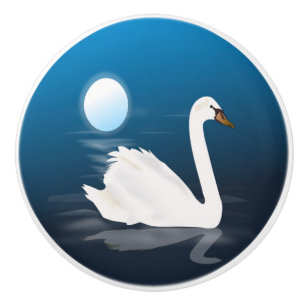BOUTON DE PORTE EN CÉRAMIQUE SWAN BLANC