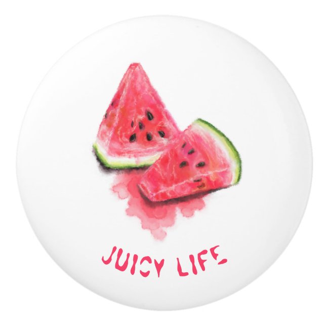Bouton De Porte En Céramique Sweet Watermelon Ceramic Knob - Texte personnalisé (Devant)