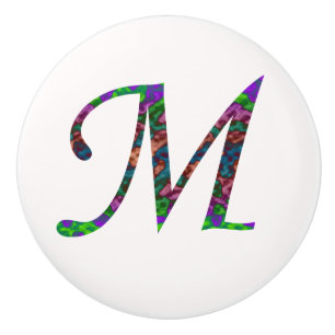 Bouton De Porte En Céramique SYLLABE JOUEUSE Tie Dye M Monogramme