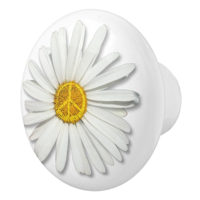 Bouton De Porte En Céramique Symbole Daisy Flower of Inner PEACE - Hippie (Droite)
