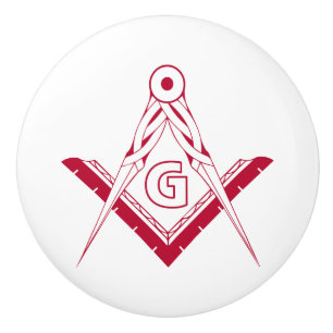Bouton De Porte En Céramique symbole de la franc-maçonnerie