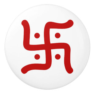 Bouton De Porte En Céramique symbole de la swastika hindoue traditionnelle indi