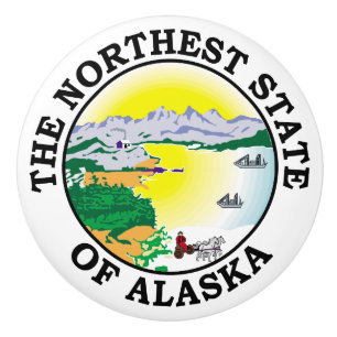 Bouton De Porte En Céramique Symbole de l'Alaska