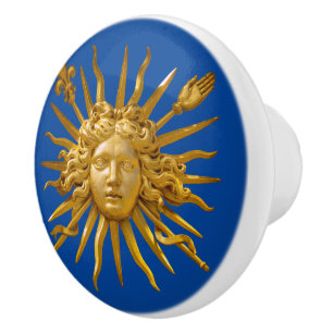 Bouton De Porte En Céramique Symbole de Louis XIV le Roi Soleil