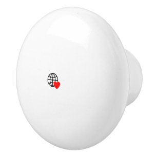 Bouton De Porte En Céramique Symbole du coeur rouge créé avec des lignes lisses