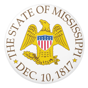 Bouton De Porte En Céramique Symbole du Mississippi