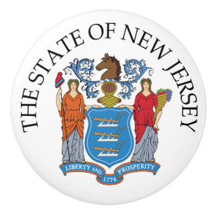 Bouton De Porte En Céramique Symbole du New Jersey