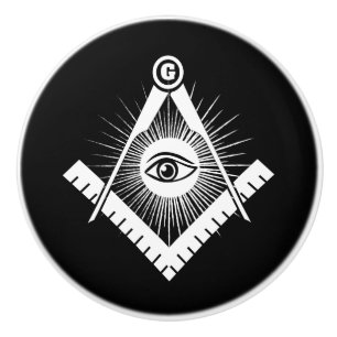 Bouton De Porte En Céramique Symbole franc-maçonnerie