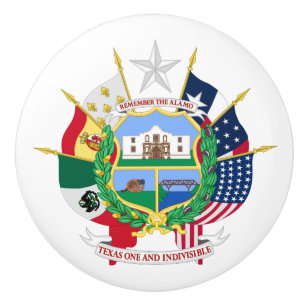 Bouton De Porte En Céramique Symbole Texas