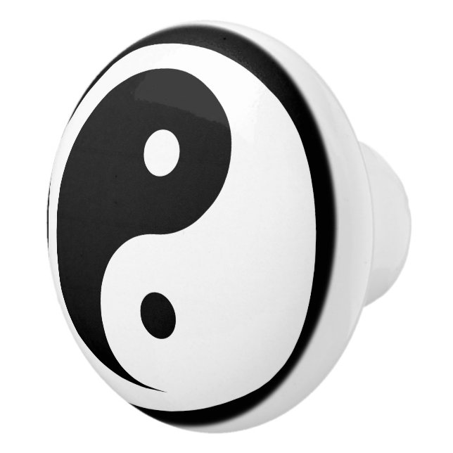 Bouton De Porte En Céramique Symbole Yin Yang - tatouage solide design 2 (Droite)
