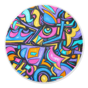 Bouton De Porte En Céramique Sympa amusant Coloré Coloré Gras Formes Whimsical