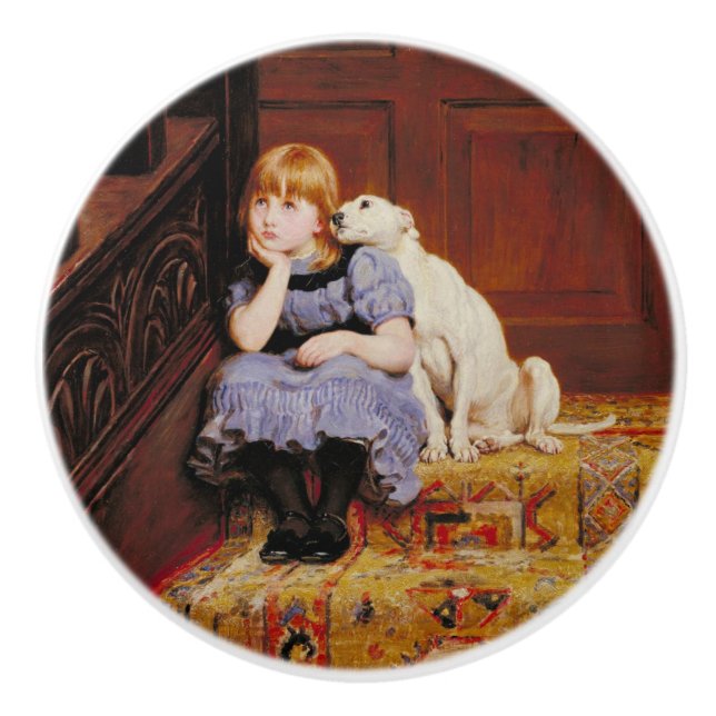 Bouton De Porte En Céramique Sympathie (par Briton Riviere) (Devant)