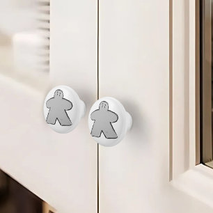 Bouton De Porte En Céramique Table de jeu blanc gris mignon
