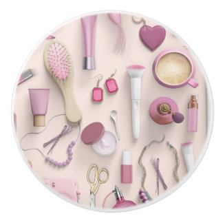 Bouton De Porte En Céramique Tableau rose de vanité