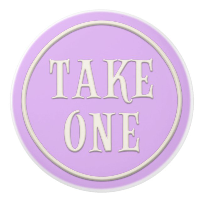 Bouton De Porte En Céramique "Take One" Wonderland Tea Party Pastel Purple (Devant)