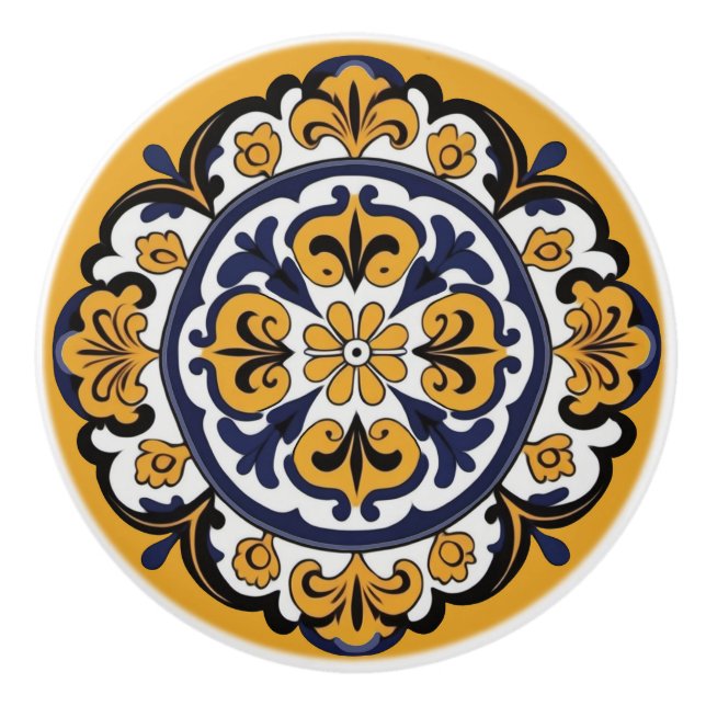 Bouton De Porte En Céramique Talavera Carrelage Cuatro (Devant)