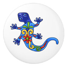 Talavera Lizard Ceramic Drawer Knower