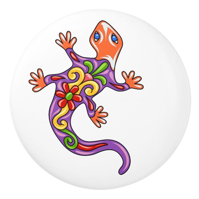 Bouton De Porte En Céramique Talavera Lizard Ceramic Drawer Knower (Devant)
